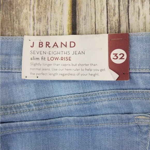 J Brand Seven Eights Jean Slim Fit Low Rise Womens Size 32X28 Light Wash Blue - Picture 9 of 13